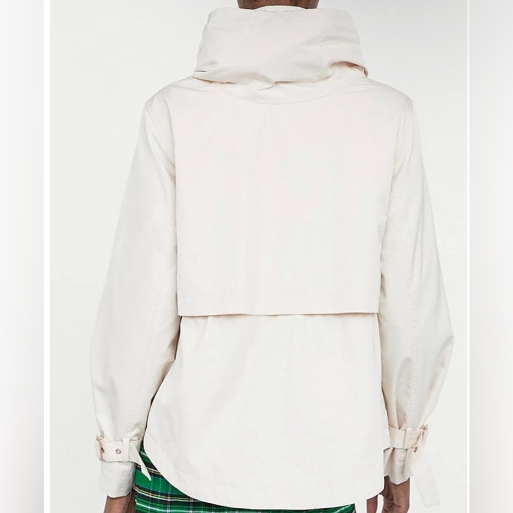 Zara Basic High Neck Rain Jacket With Packable Ho… - image 6